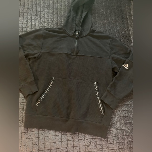 adidas Shirts Adidas Black Hooded Sweatshirt Poshmark
